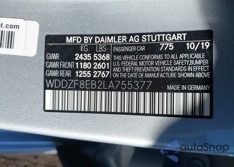 2020 Mercedes-Benz E 350 4Matic from USA, damaged, VIN WDDZF8EB2LA755377